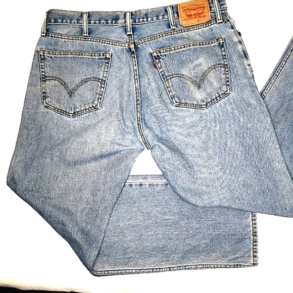 Levi's 505 38 x 32 Red Tag Vtg Straight Men's Light Wash Blue Spacious Jeans - Picture 8 of 13
